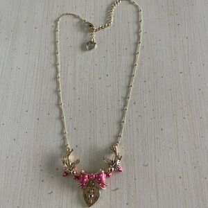 Betsey Johnson Yes/No Love necklace with moving dial and rhinestones vintage